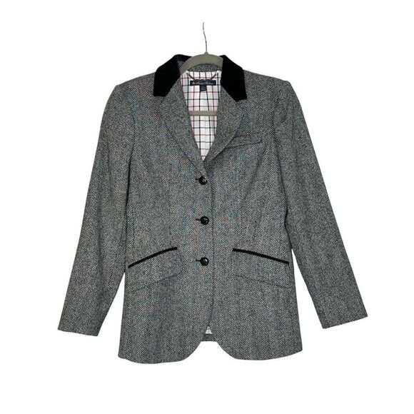 Brooks Brothers Wool Herringbone Elbow Patch Blazer | Size 2 - Picture 4 of 14